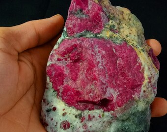 Raw Ruby Zoisite Slab, Antique Gemstone Rough (110x80 MM)