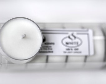 White, Tea Lights Candles, Soy, Unscented, Pack of 5