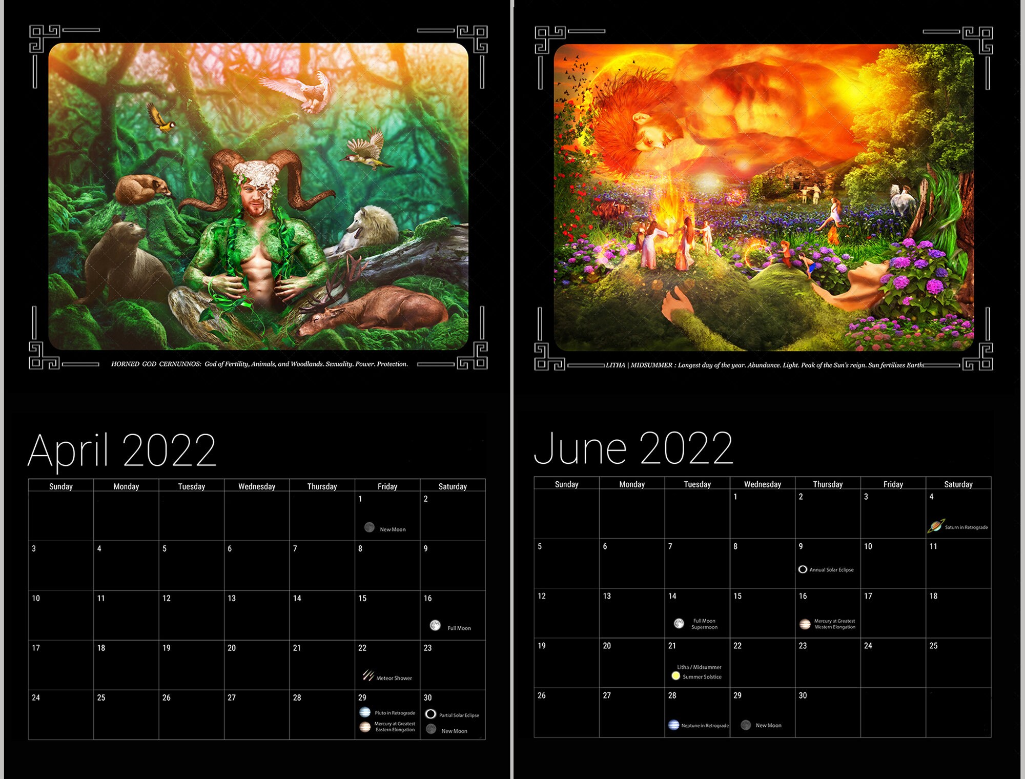 2022 Celtic Lore Calendar 12 months Calendar Fine Art Calendar Etsy