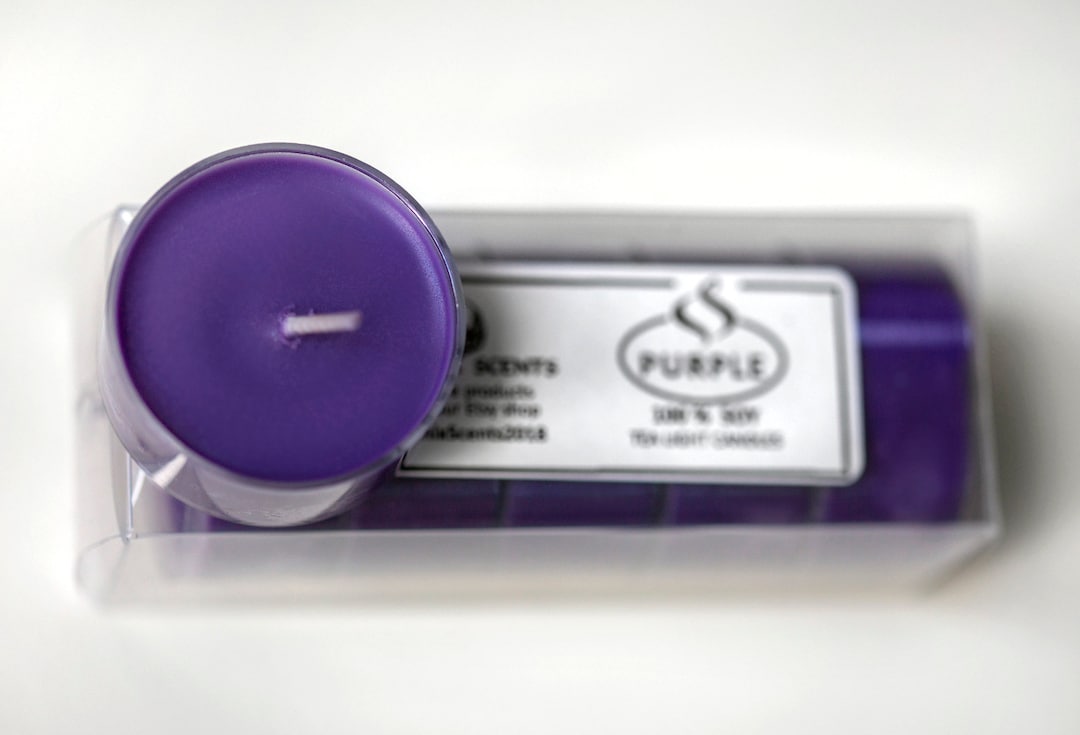 Purple Tea Lights Candles Soy Unscented Pack of 5 Etsy