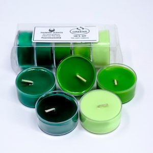 Green Collection, Unscented Soy Tea Lights Candles, Pack of 5