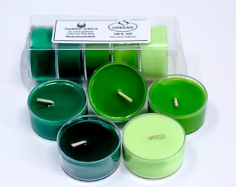 Green Collection, Unscented Soy Tea Lights Candles, Pack of 5