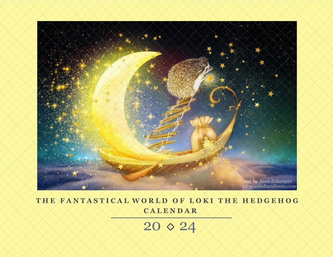 2024 Calendar 12 Months Fantastical World of Loki the Hedgehog Calendar