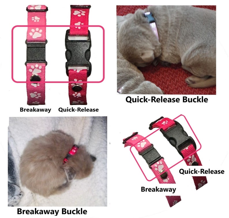 Adjustable Puppy Whelping ID Collars: Sets of 3 to 15 ID Bands, 30 Colours, Polka Dot Print, Break-away or quick-release buckle image 4