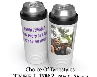 White Claw Drink Cooler, Custom Photo Printed Skinny Can Cooler, Personalized Photo Gift Can Coozie, Custom Photo Printed Can Cooler Coozie