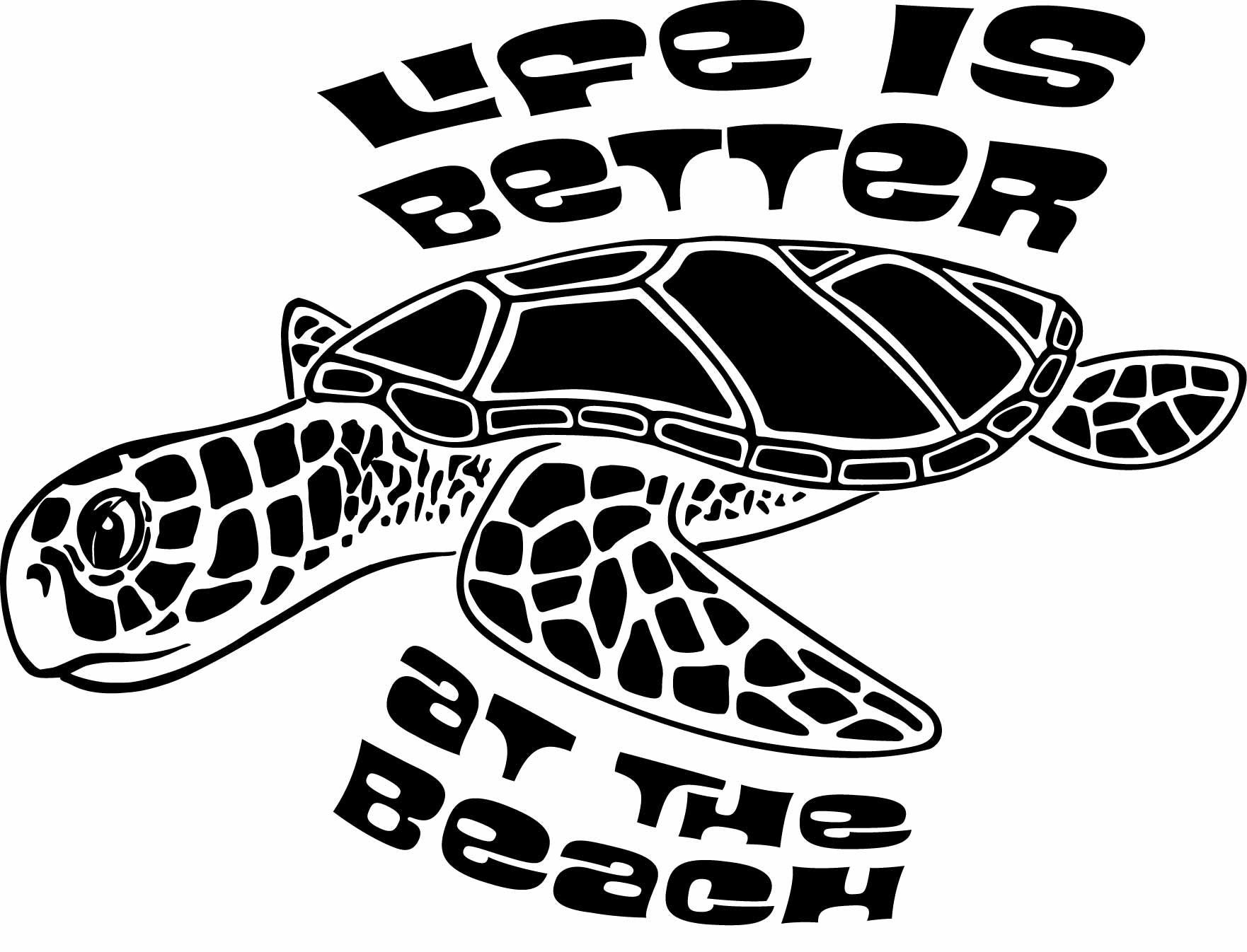 Better at the Beach Sea Turtle SVG Download Art Only | Etsy