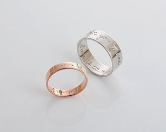 Promise ring for couple His and her rose gold ring for man Custom Name Ring personalized Signature friendship Wedding Jewelry Gift for her