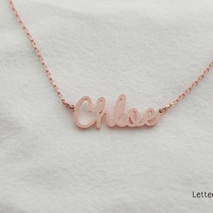 Personalized name necklace Friendship necklace Silver custom couple initial jewelry Rosegold Monogram necklace for her family gift for women image 3