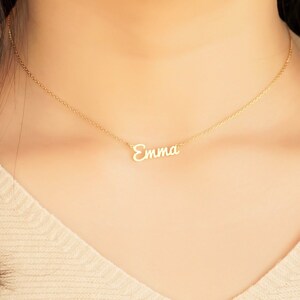 Personalized name necklace Friendship necklace Silver custom couple initial jewelry Rosegold Monogram necklace for her family gift for women image 7