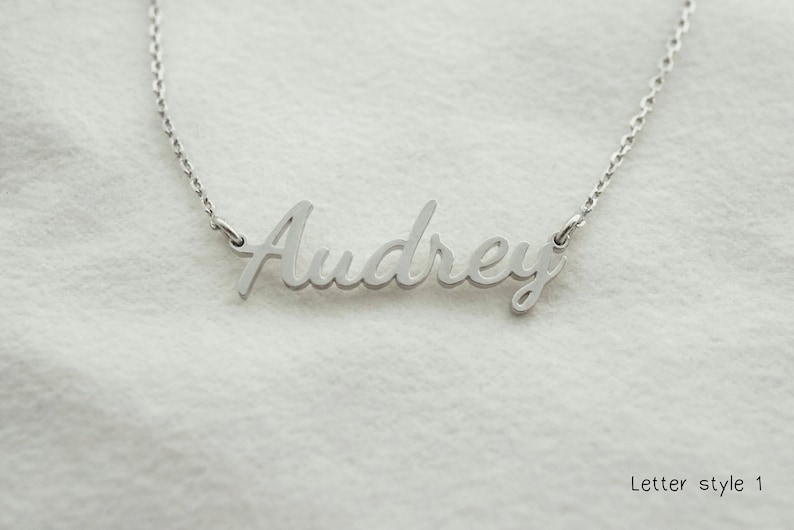 Personalized name necklace Friendship necklace Silver custom couple initial jewelry Rosegold Monogram necklace for her family gift for women image 2