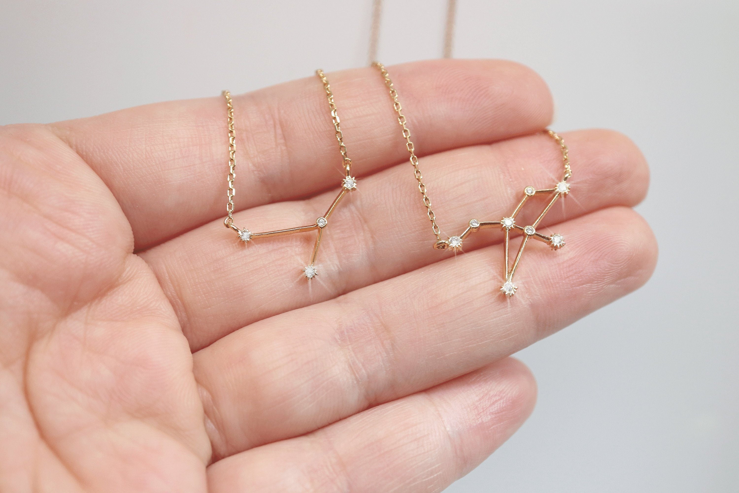 Zodiac necklace Celestial Jewelry Constellation Star Sign Charm Delic…