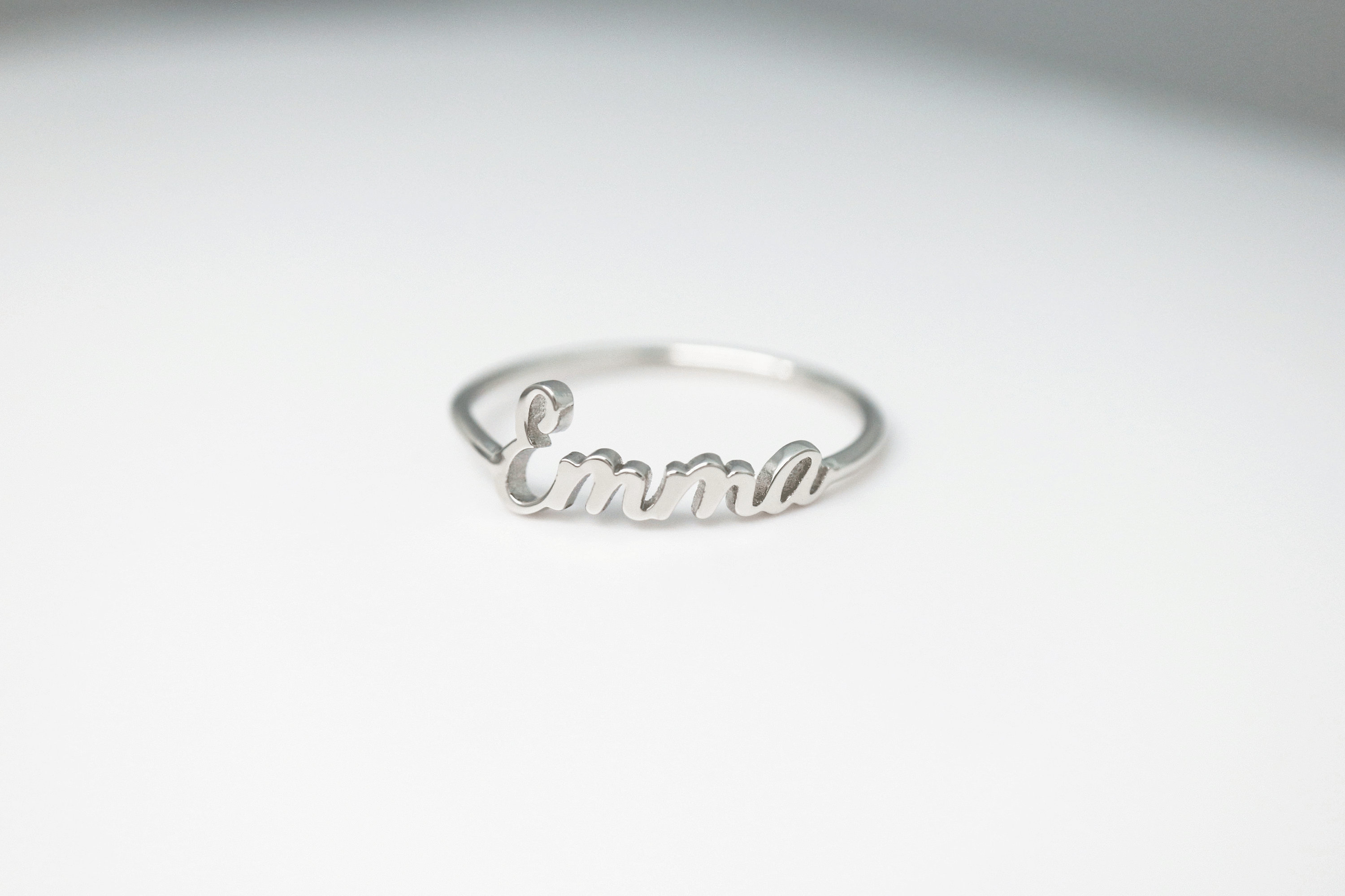 Personalized name ring Custom monogram ring Couple signature promise ring Gold his and her jewelry Dainty letter stacking Gift for women mom