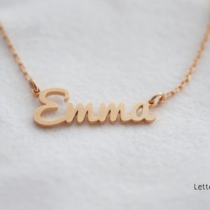 Personalized name necklace Friendship necklace Silver custom couple initial jewelry Rosegold Monogram necklace for her family gift for women image 4