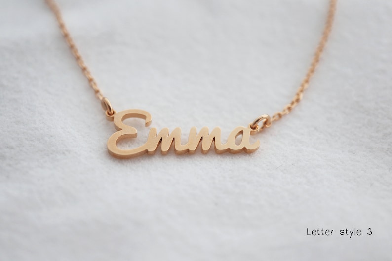 Personalized name necklace Friendship necklace Silver custom couple initial jewelry Rosegold Monogram necklace for her family gift for women image 4