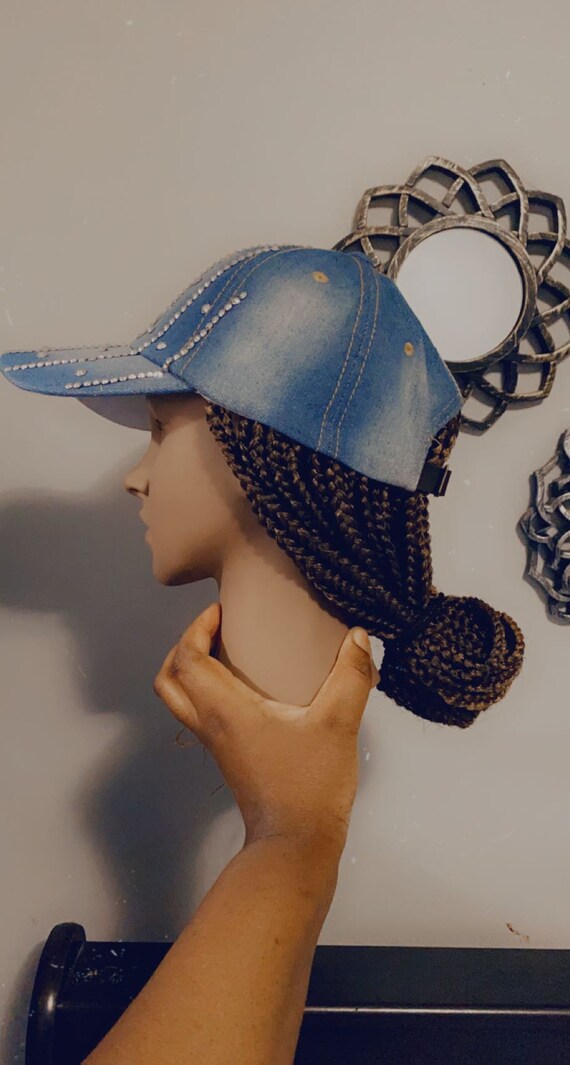 Denim Box Braid Wig Hat - Etsy
