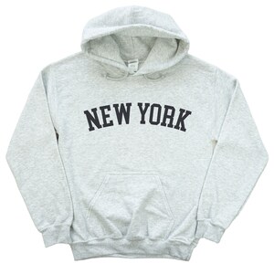 Mens Brooklyn Cement Grey Bronx NY Black Pullover Hoodie with White Strings Mens Brooklyn Cement Grey Bronx NY Black Pullover Hoodie with White Strings