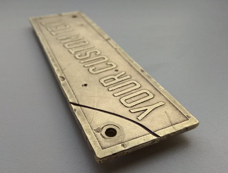 Custom Brass Name Plate Aged Metal Sign Antique Door Sign Etsy