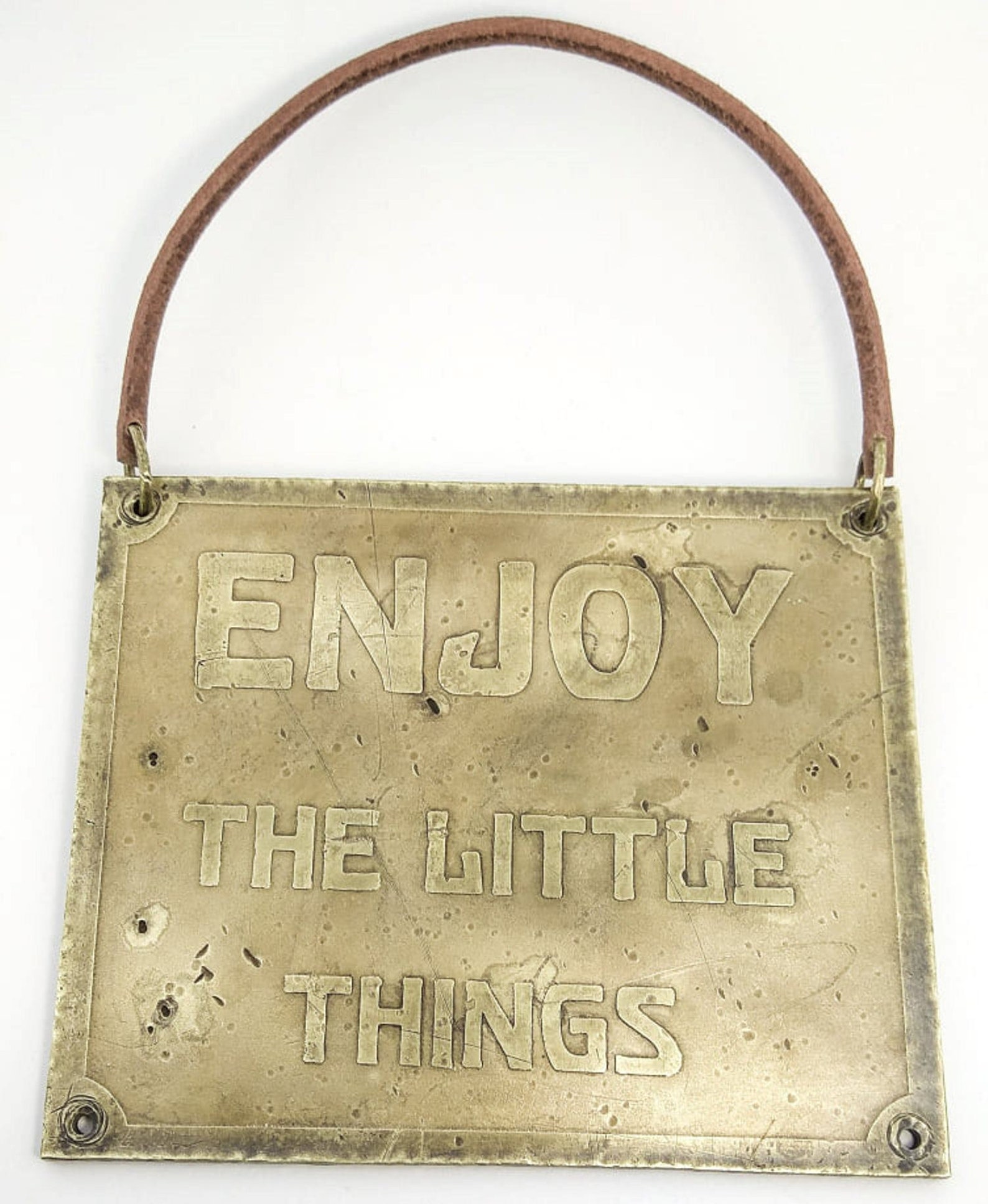 Vintage Doublesided Brass Name Plate Aged Personalized Metal Etsy