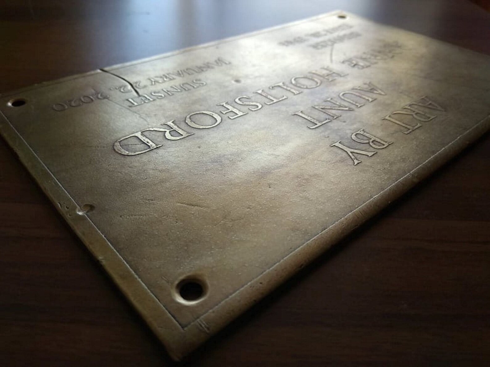 Custom Brass Name Plate Old Metal Plaque Vintage Aged Etsy