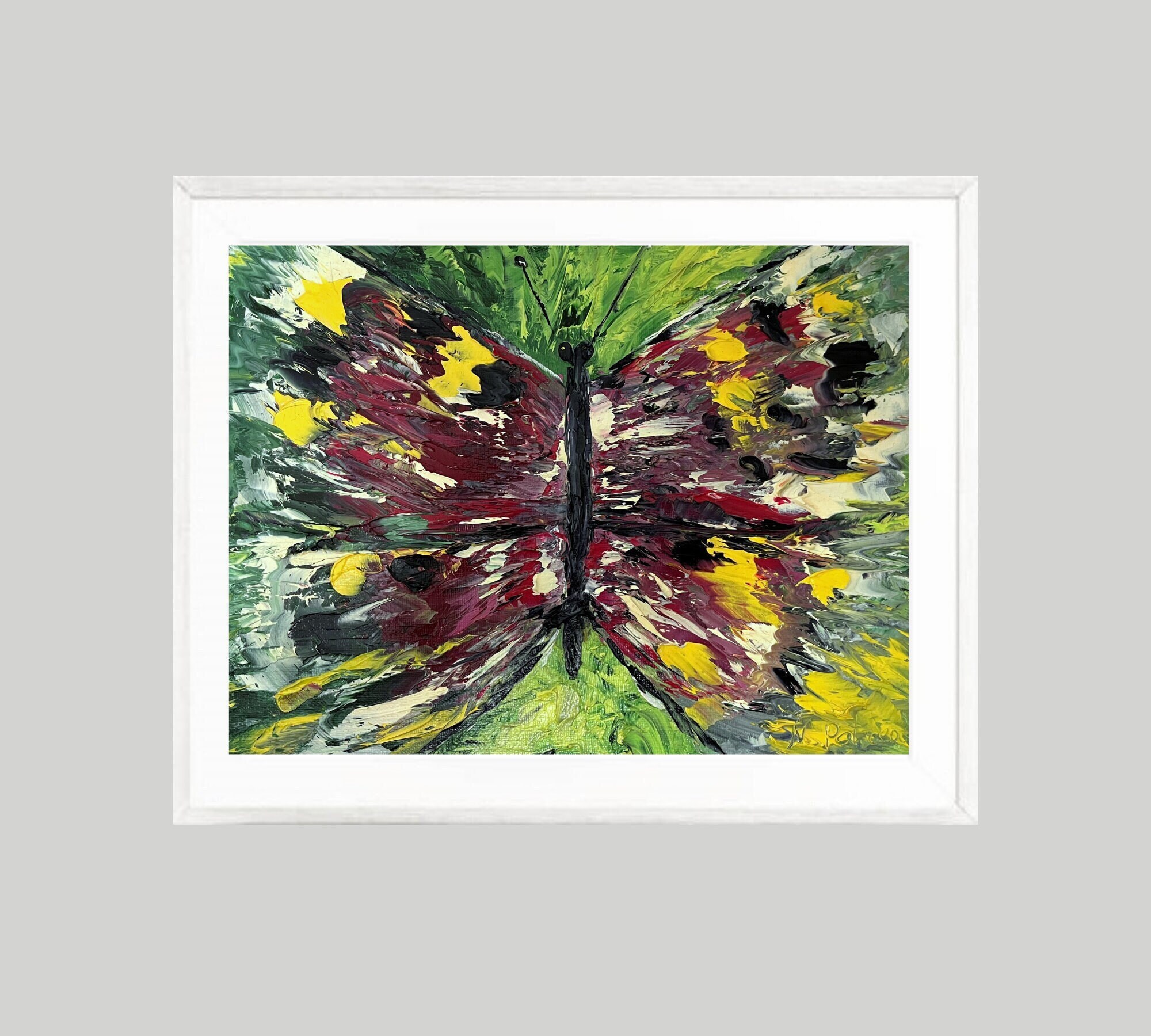 Butterfly Art Painting Original Oil Abstrait Impressionnisme Impasto Oil Painting Coloré Butterfly O