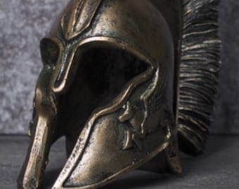Hand-Painted Resin Spartan Helmet: Home Decor Trophy, Military Gift