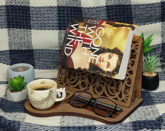 Page Saver, Stand For Reading, Wooden Book Valet, Nightstand Organizer, Book Nook Rest, Birthday Gift For Book Lover, Mothers Day Gift