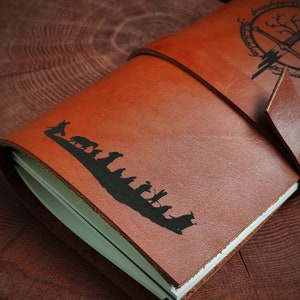 Herr der Ringe Wrapped Leder Journal, Baum von Gondor Schwert Notizbuch, Custom Monogrammed Insert Tagebuch Bild 10