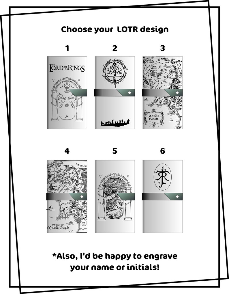 Herr der Ringe Wrapped Leder Journal, Baum von Gondor Schwert Notizbuch, Custom Monogrammed Insert Tagebuch Bild 2