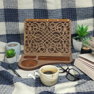 support de livre en bois vintage, organisateur de table de chevet, repose-livre, cadeau d'anniversaire pour amateur de lecture, cadeau de fête des mères