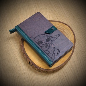 Diario de madera Grogu, cuaderno de Baby Yoda, diario infantil