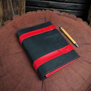 Leather Insert Journal, A5 Refillable Planner, Dad Xmas Gift, Monogram Traveler Notebook, Engraved Leather 6 Ring Bind Sketchbook
