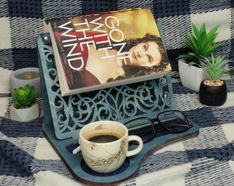 Book Holder, Stand For Reading, Wooden Book Valet, Nightstand Organizer, Book Nook Rest, Birthday Gift For Book Lover, Mothers Day Gift