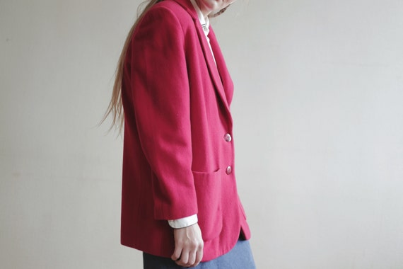 Vintage COAT Red Midi Women's Fleece Classic Wome… - image 5