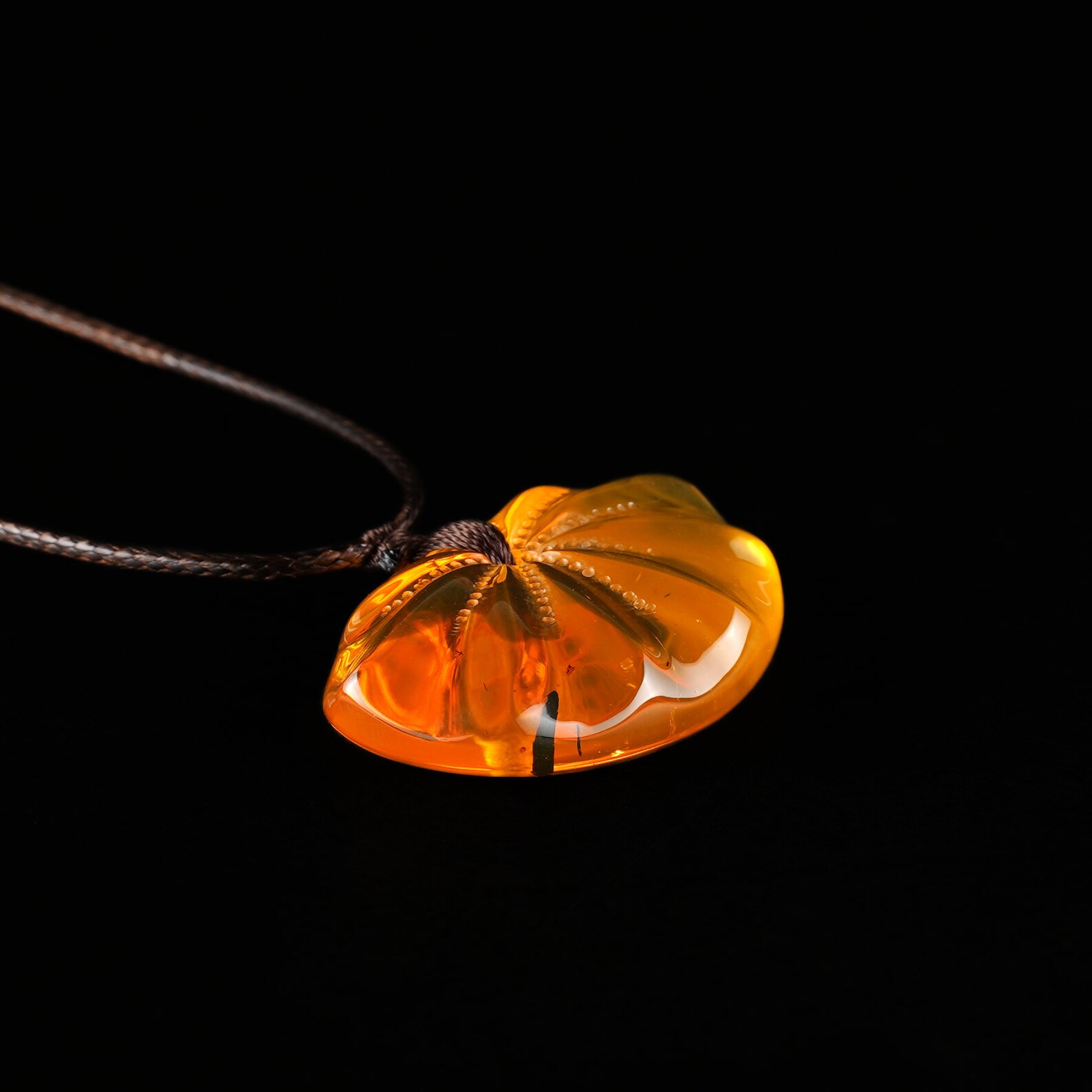 Beautiful Amber Pendant Hand Carved Amber Necklace Natural Etsy