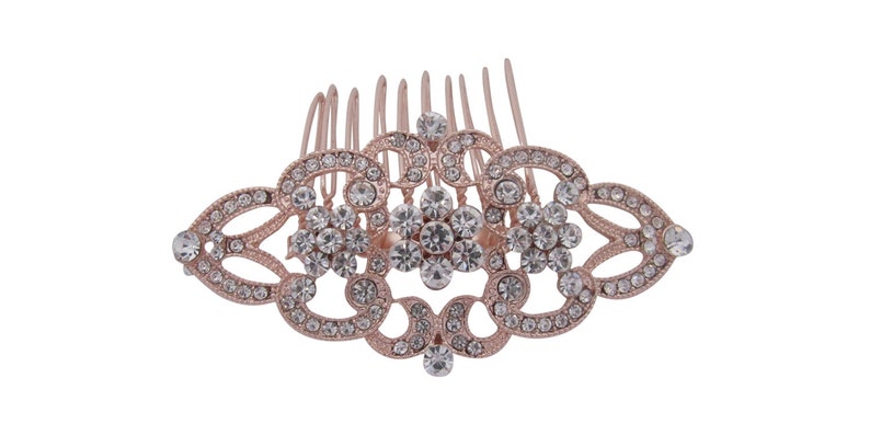 Rose Gold Rhinestone Wedding Hair Comb Wedding Jewelry Bridal Hair Comb Headpiece Hair Accessory Daisy Hair Clip Bridal Jewelry Bridesmaid
