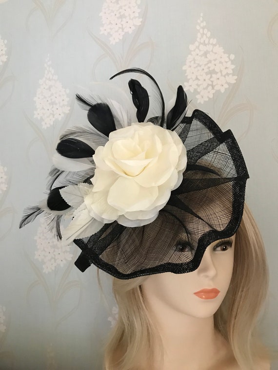 Headband Diamante Aliceband A Feather Fascinator Prom Bridal Hair Accessory