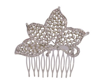 Austrian Crystal and Pearl Hair Comb Bridal Hair Comb Wedding Hair Accessories Wedding Hair Comb Crystal Hair Comb Bridesmaid Hair Comb