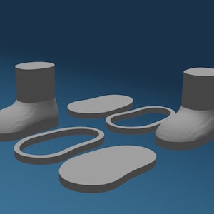 ADVANCED Digital 3D Doll Shoe Mold KIT (for 3d printing)