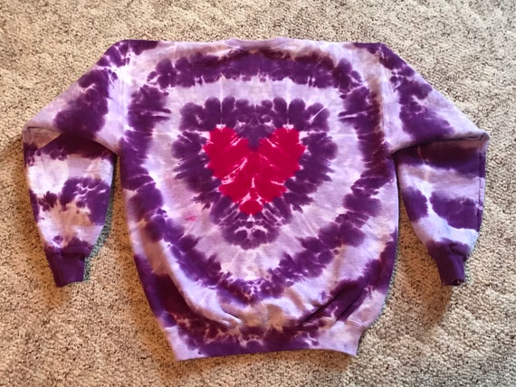 Tie Dye Heart Sweatshirt - Etsy