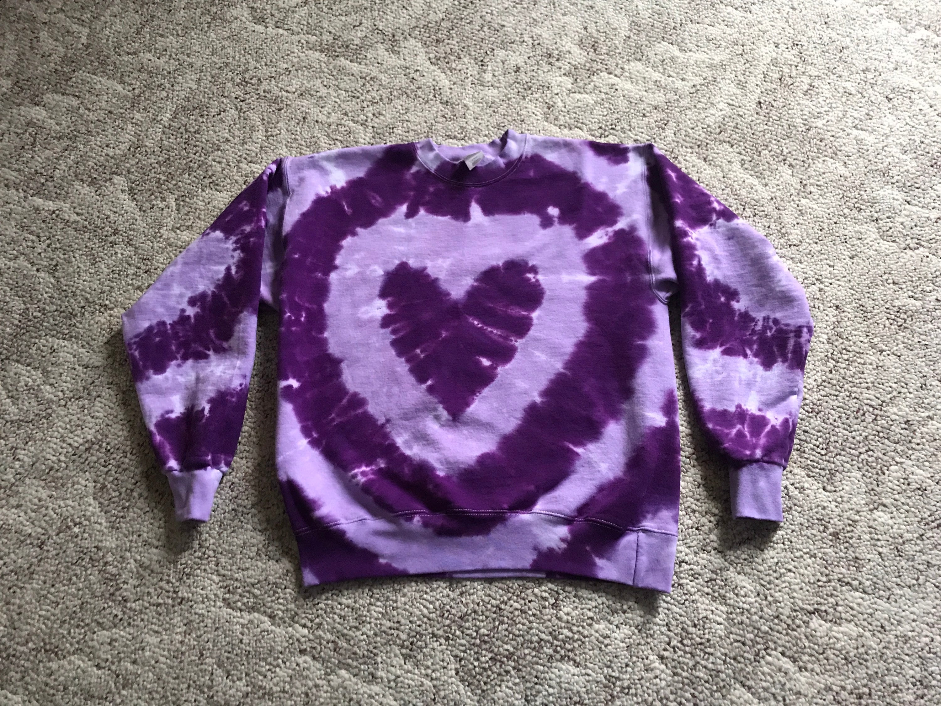 Purple Heart Tie-dye Sweatshirt - Etsy Canada