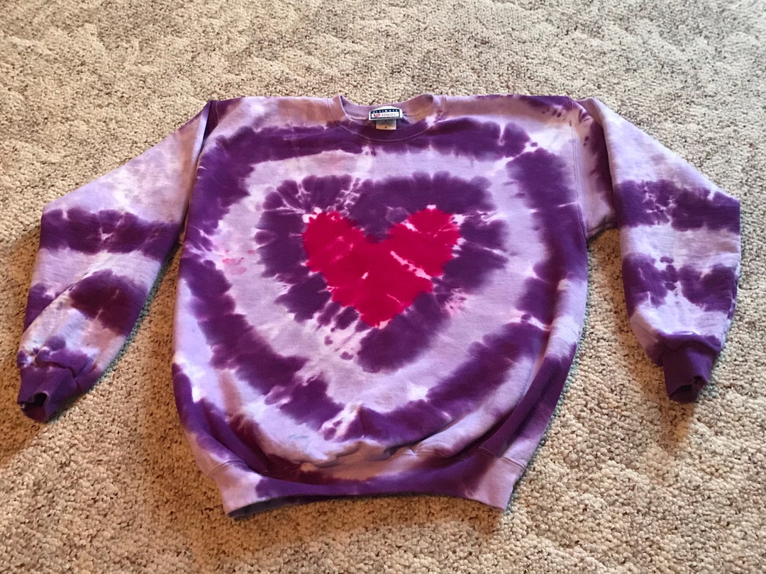 Tie dye heart sweatshirt Clearance
