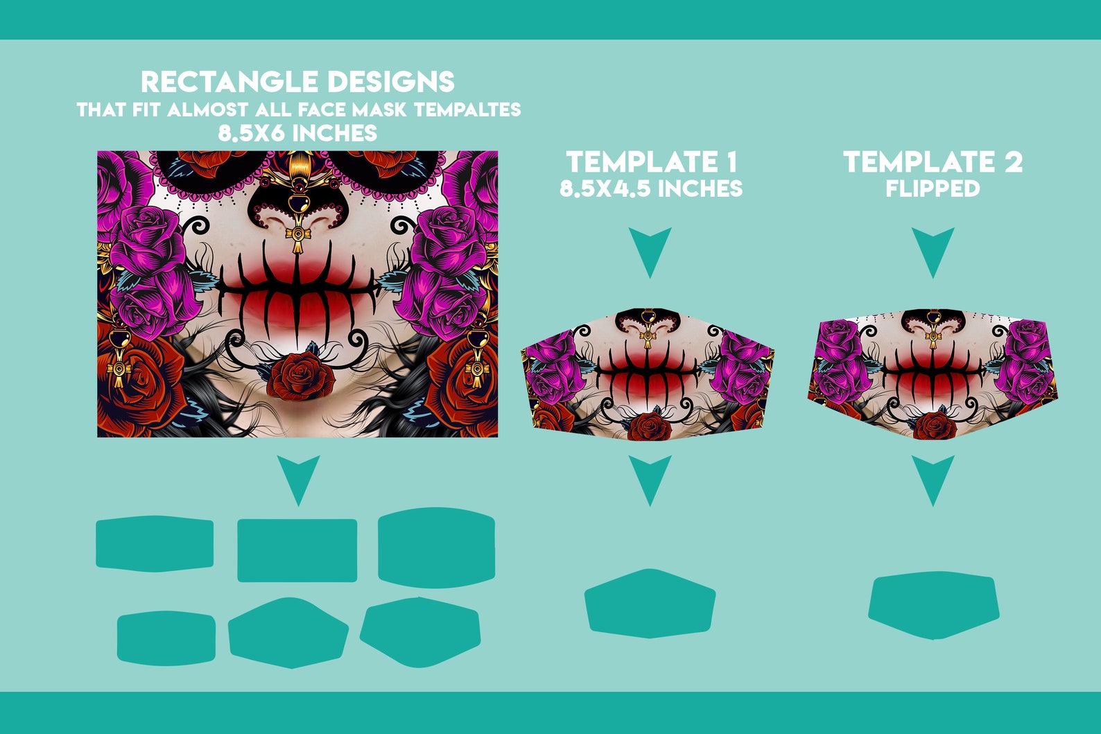 Face Mask Designs HUGE BUNDLE 2 Facemask Sublimation Design Etsy