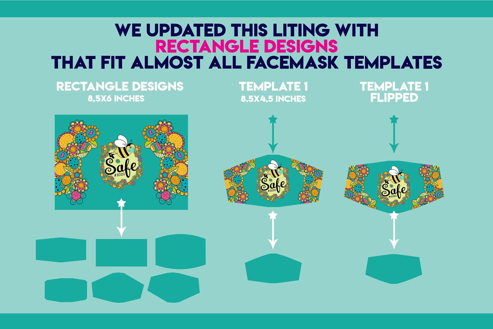 Face Mask Designs HUGE BUNDLE Facemask Sublimation Design Etsy