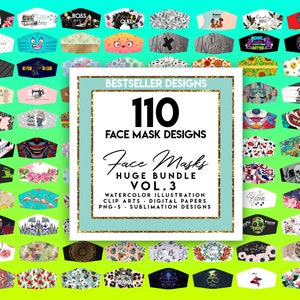 Download Face Mask Designs Huge Bundle Facemask Sublimation Design Etsy