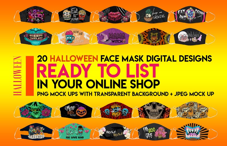 HALLOWEEN Face Mask Designs Facemask Sublimation HALLOWEEN Etsy