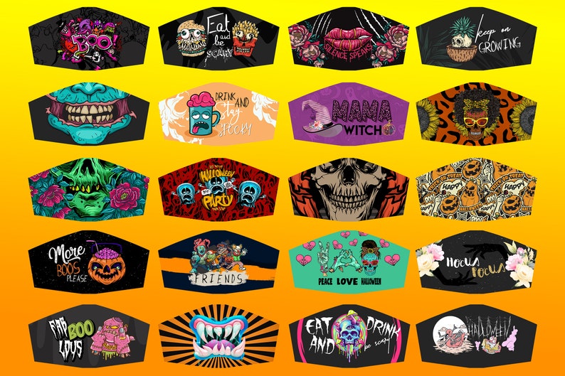 HALLOWEEN Face Mask Designs Facemask Sublimation HALLOWEEN Etsy