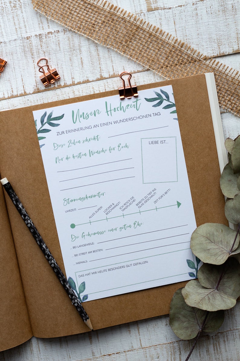 Gästebuch Karten Hochzeit im 10er Set