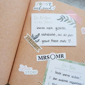 Aufkleber-Set für Hochzeit-Gästebuch // Sticker Hochzeit, kreatives Gästebuch selbst gestalten, Greenery Bild 5