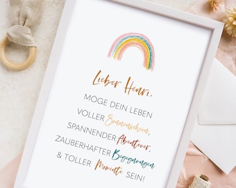 Poster zur Geburt | Glückwünsche Geburt, buntes Baby Poster A4, Neugeborenes Geschenk, Mutmacher, Poster Affirmationen