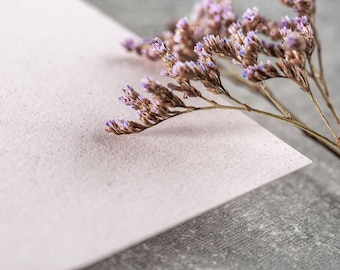 Nachhaltiges Naturpapier 5er Set - Farbe Atrosa | einfarbige Papierbögen, dickes Papier 250g, Hochzeit Karten basteln, Einladungen drucken